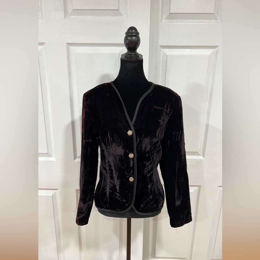 VINTAGE R&K Evening Black Velvet Blazer Large Women❤️💜